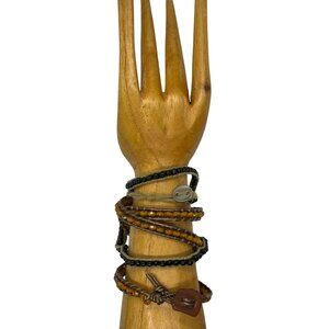 Multipurpose 2 Two Wrap Crystal and beads Wrap Bracelet or Necklace 22"